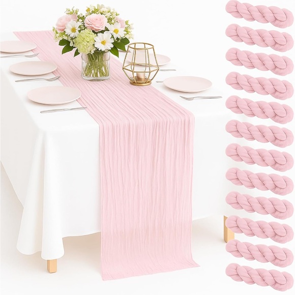 Other - Elegant Pink Table Runner Set of 15